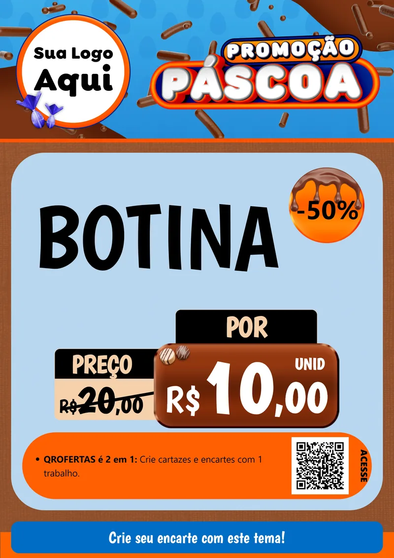 Modelo de Cartaz para Cartaz A4 Vertical com o tema Promoção Páscoa para Agropecuária