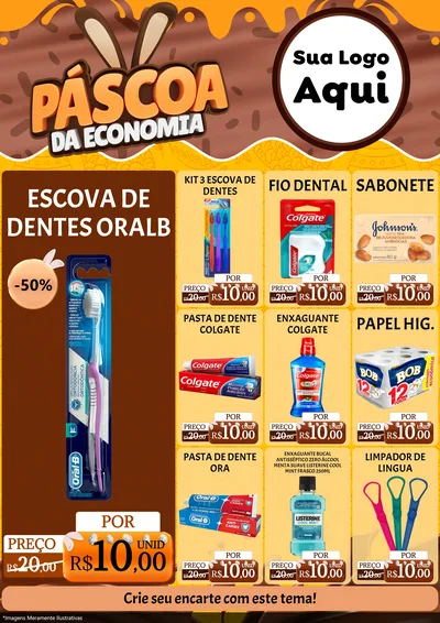 Modelo de Encarte para Encarte A4 Vertical com o tema Páscoa da Economia para Higiene Pessoal