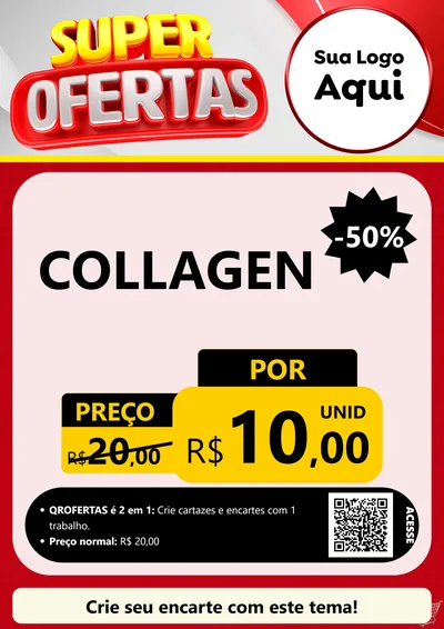 Modelo de Cartaz para Cartaz A4 Vertical com o tema Super Ofertas para Suplementos alimentares