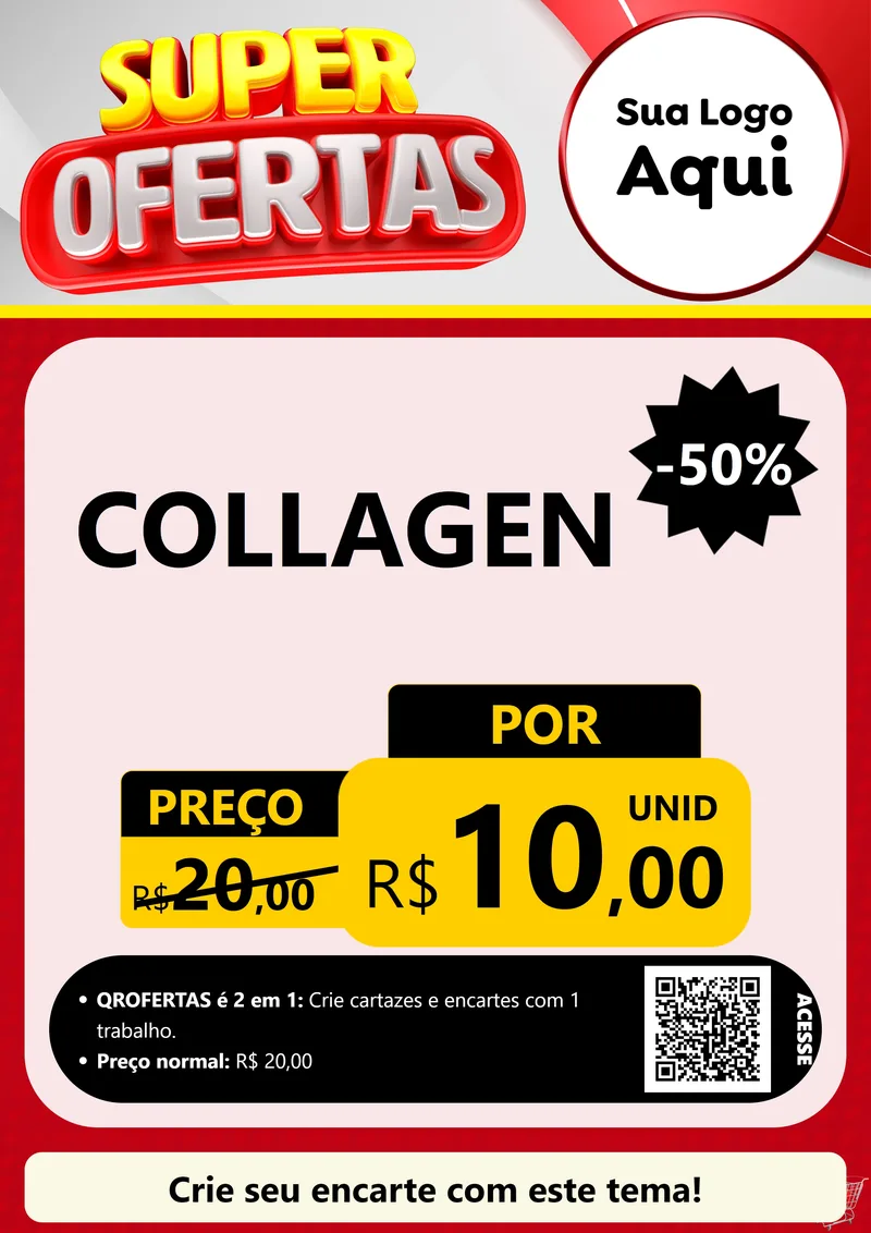Modelo de Cartaz para Cartaz A4 Vertical com o tema Super Ofertas para Suplementos alimentares