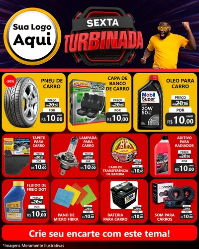 Modelo de Rede Social para Feed Instagram com o tema Sexta Turbinada para Auto peças