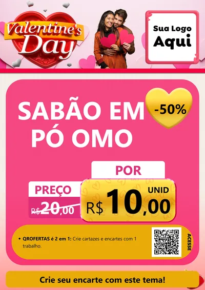 Modelo de Cartaz para Cartaz A4 Vertical com o tema Valentine's Day para Produtos de Limpeza