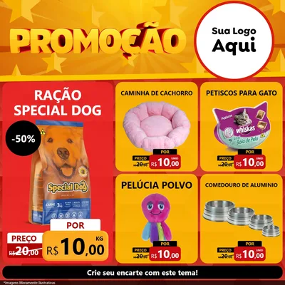 Modelo de Rede Social para Feed Facebook com o tema Promoção para Pet Shop