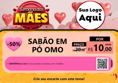 Modelo de Cartaz para Cartaz A4 Horizontal com o tema Semana das Mães para Produtos de Limpeza