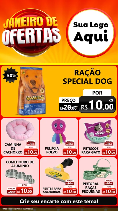 Modelo de Rede Social para Stories com o tema Janeiro de Ofertas para Pet Shop