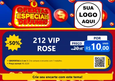 Modelo de Cartaz para Cartaz A4 Horizontal com o tema Ofertas Especiais de Junho para Perfumes
