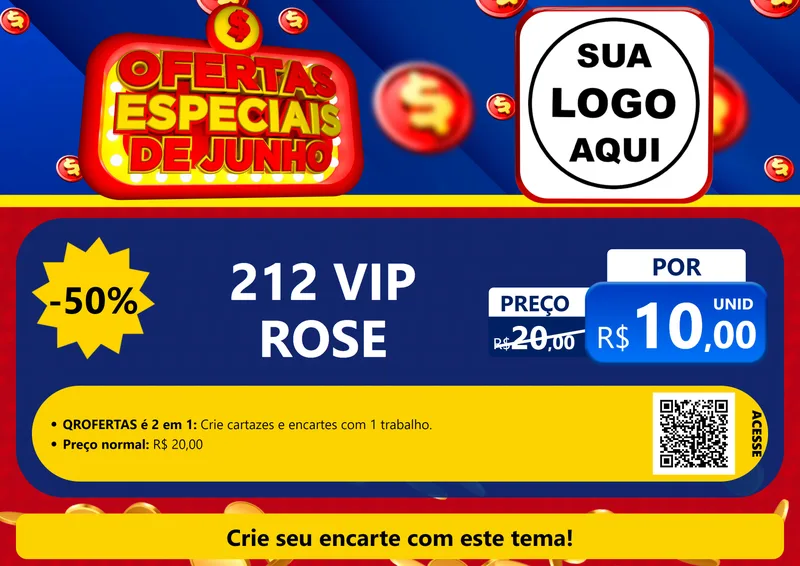 Modelo de Cartaz para Cartaz A4 Horizontal com o tema Ofertas Especiais de Junho para Perfumes