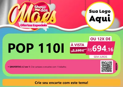 Modelo de Cartaz para Cartaz A4 Horizontal com o tema Show das Mães - Ofertas Especiais para Concessionaria de Motos