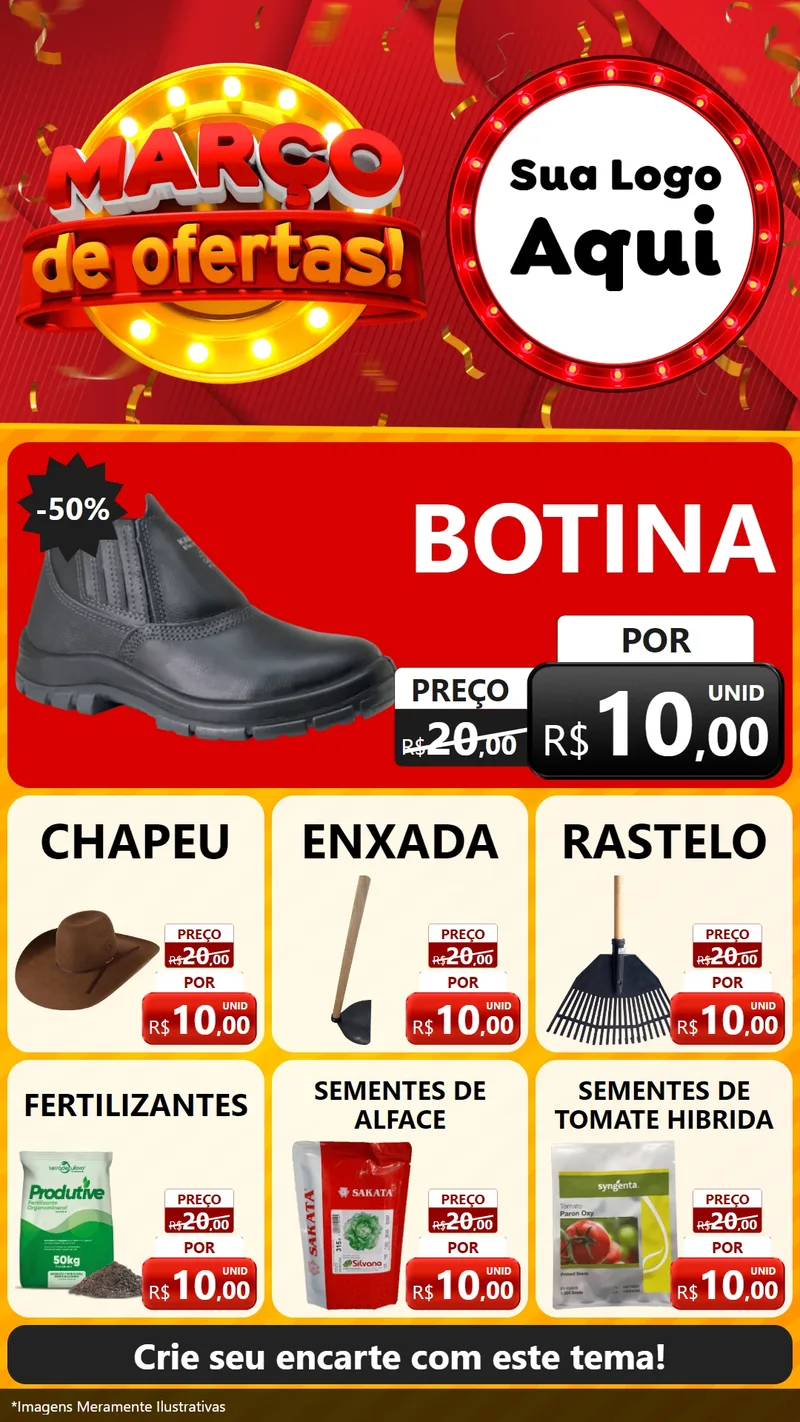 Modelo de Rede Social para Stories com o tema Março de Ofertas! para Agropecuária