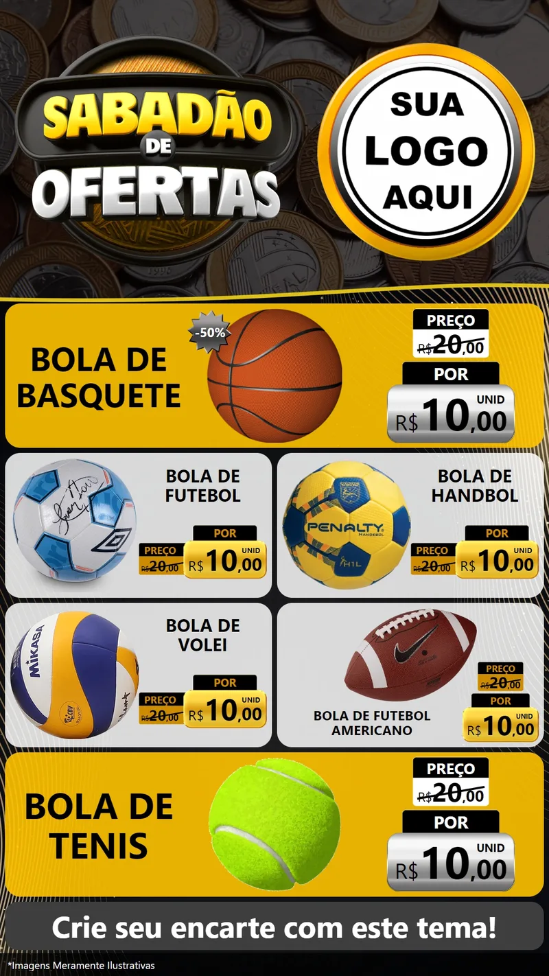 Modelo de TV para TV Vertical com o tema Sabadão de Ofertas para Artigos Esportivos