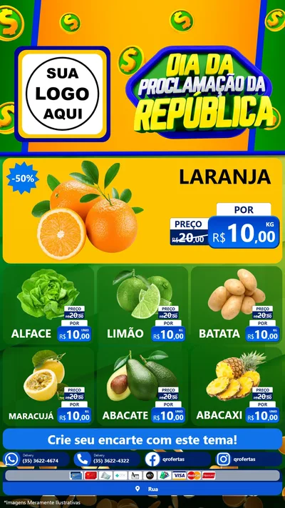 Modelo de Rede Social para Stories com o tema Dia Da Proclamação da República para Hortifrúti