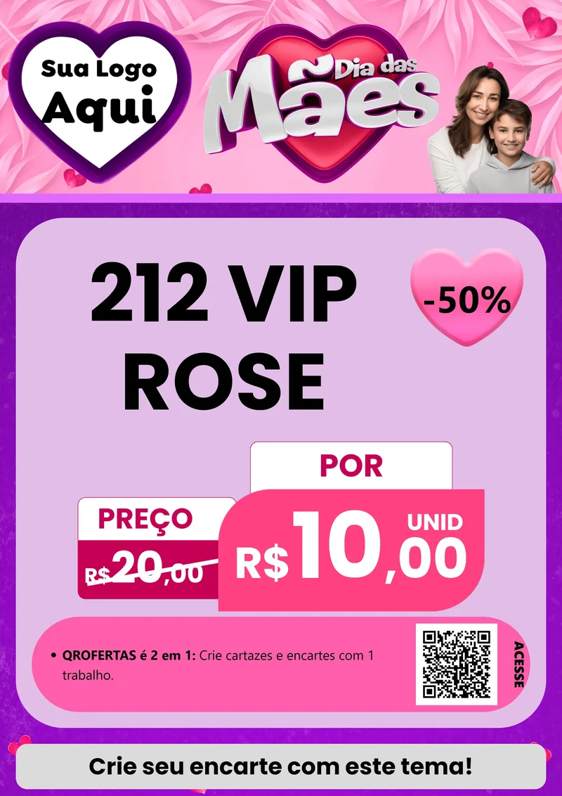 Modelo de Cartaz para Cartaz A4 Vertical com o tema Dia das Mães para Perfumes