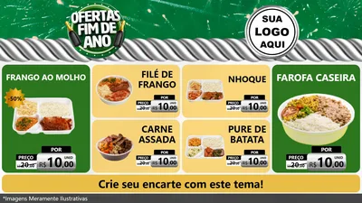 Modelo de TV para TV Horizontal com o tema Ofertas Fim de Ano para Restaurante