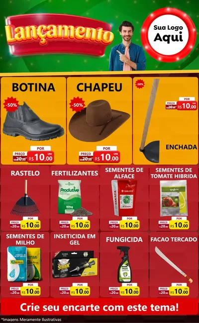 Modelo de Encarte para Encarte Grande com o tema Lançamento para Agropecuária