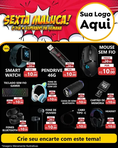 Modelo de Rede Social para Feed Instagram com o tema Sexta Maluca! para Informática