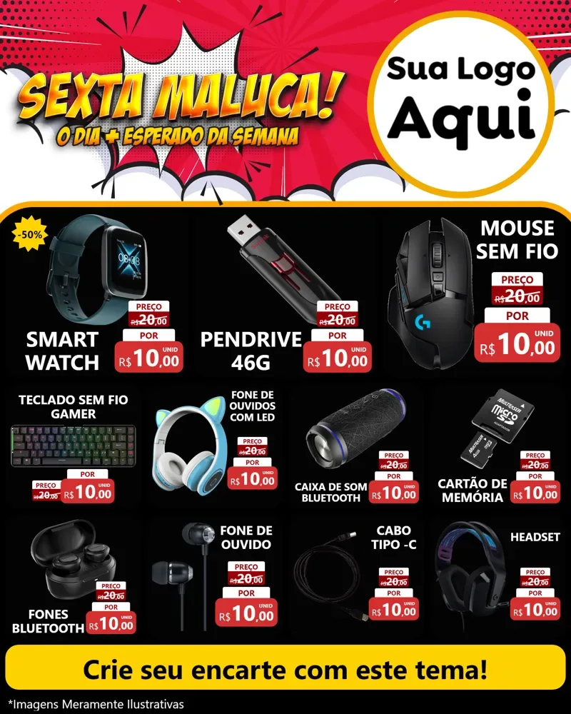 Modelo de Rede Social para Feed Instagram com o tema Sexta Maluca! para Informática