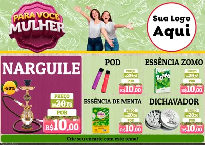 Modelo de Encarte para Encarte A4 Horizontal com o tema Para Você Mulher para Tabacaria
