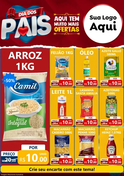 Modelo de Encarte para Encarte A4 Vertical com o tema Dia dos Pais para Supermercado