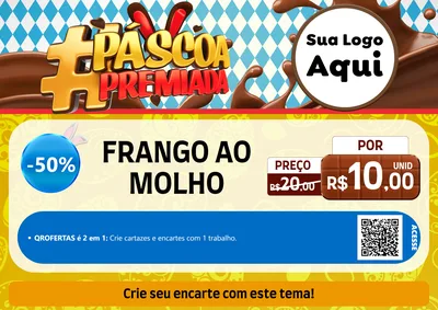Modelo de Cartaz para Cartaz A4 Horizontal com o tema Páscoa Premiada para Restaurante
