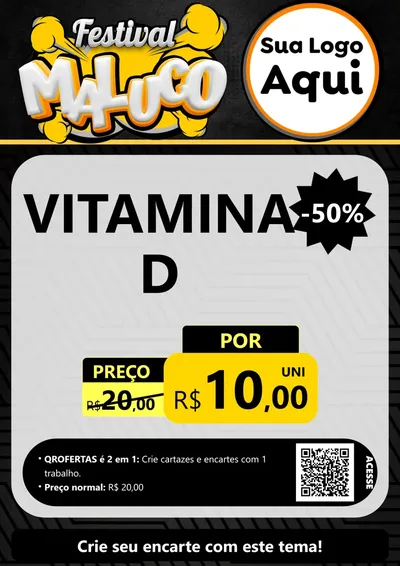 Modelo de Cartaz para Cartaz A4 Vertical com o tema Festival Maluco para Farmácia