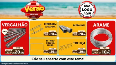 Modelo de TV para TV Horizontal com o tema Verão Imbatível para Ferragens