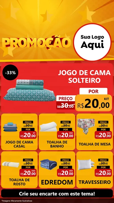 Modelo de Rede Social para Stories com o tema Promoção para Cama, Mesa e Banho