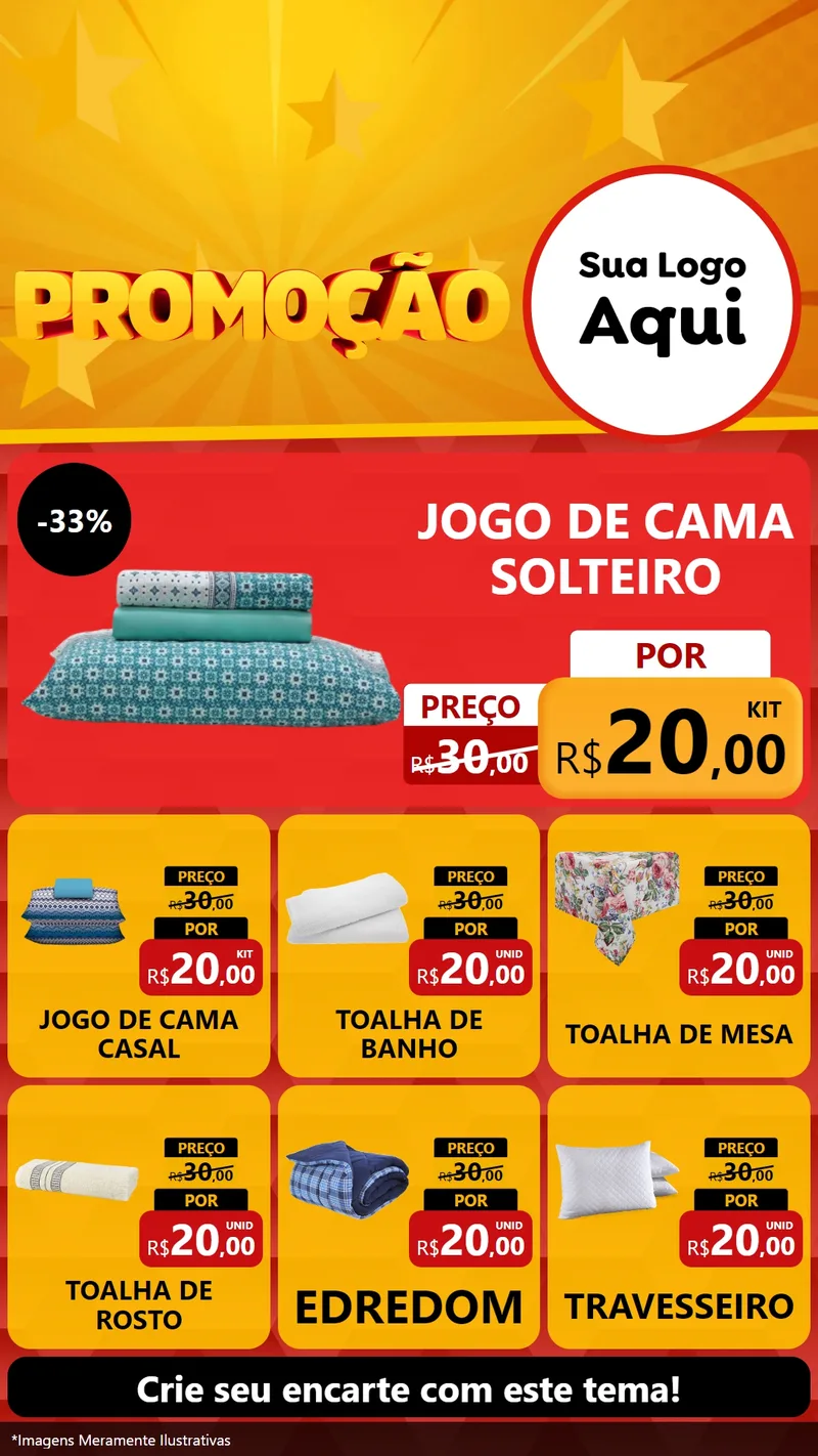 Modelo de Rede Social para Stories com o tema Promoção para Cama, Mesa e Banho