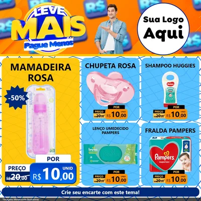 Modelo de Rede Social para Feed Facebook com o tema Leve Mais, Pague Menos para Bebês