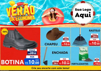 Modelo de Encarte para Encarte A4 Horizontal com o tema Verão da Economia para Agropecuária