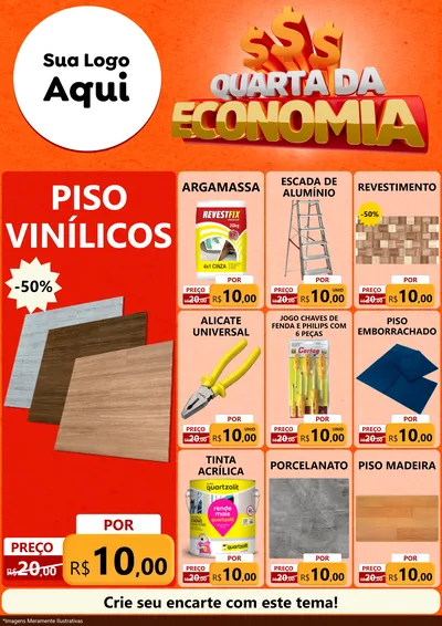 Modelo de Encarte para Encarte A4 Vertical com o tema Quarta da Economia para Material para Construção