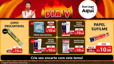 Modelo de TV para TV Horizontal com o tema Dia V para Embalagens