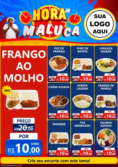 Modelo de Encarte para Encarte A4 Vertical com o tema Hora Maluca para Restaurante