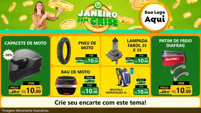 Modelo de TV para TV Horizontal com o tema Janeiro Sem Crise para Moto peças