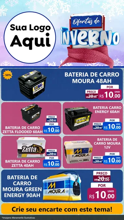 Modelo de TV para TV Vertical com o tema Ofertas de Inverno para Baterias Elétricas