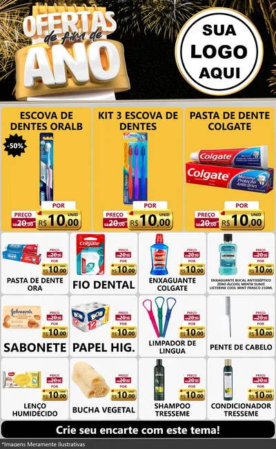 Modelo de Encarte para Encarte Grande com o tema Ofertas de Fim de Ano para Higiene Pessoal