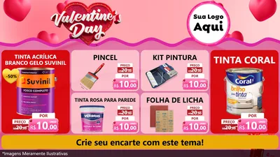 Modelo de TV para TV Horizontal com o tema Valentine's Day para Tintas e Ferramentas