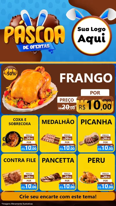 Modelo de Rede Social para Stories com o tema Páscoa de Ofertas para Assados
