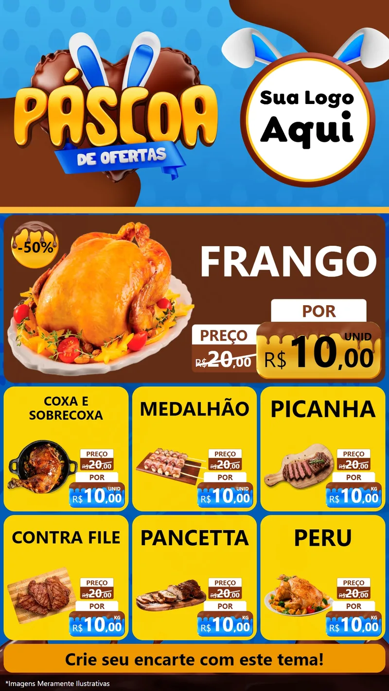 Modelo de Rede Social para Stories com o tema Páscoa de Ofertas para Assados