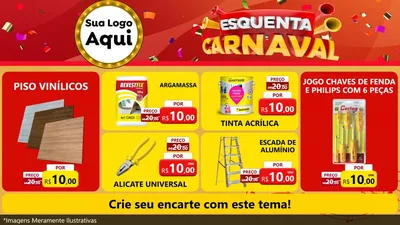 Modelo de TV para TV Horizontal com o tema Esquenta Carnaval para Material para Construção