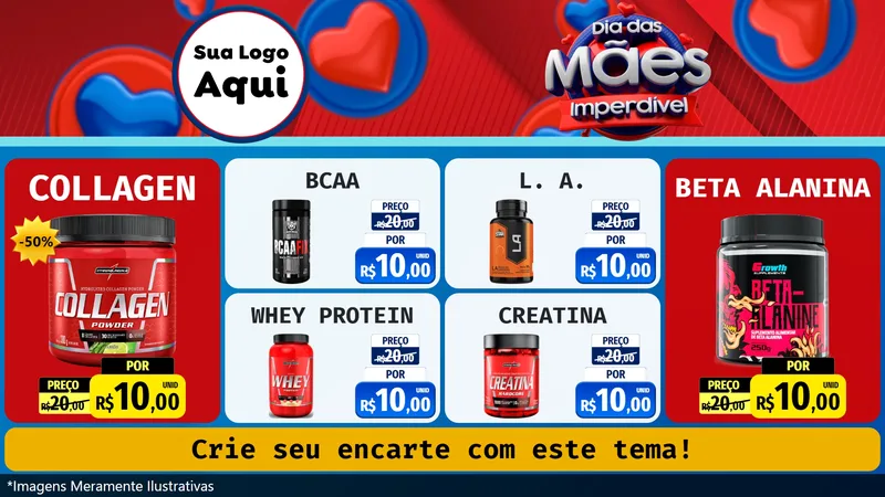 Modelo de TV para TV Horizontal com o tema Dia Das Mães Imperdível para Suplementos alimentares
