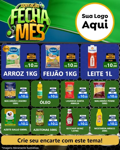 Modelo de Rede Social para Feed Instagram com o tema Operação Fecha Mês para Supermercado