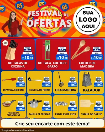 Modelo de Rede Social para Feed Instagram com o tema Festival de Ofertas para Utilidades Domésticas