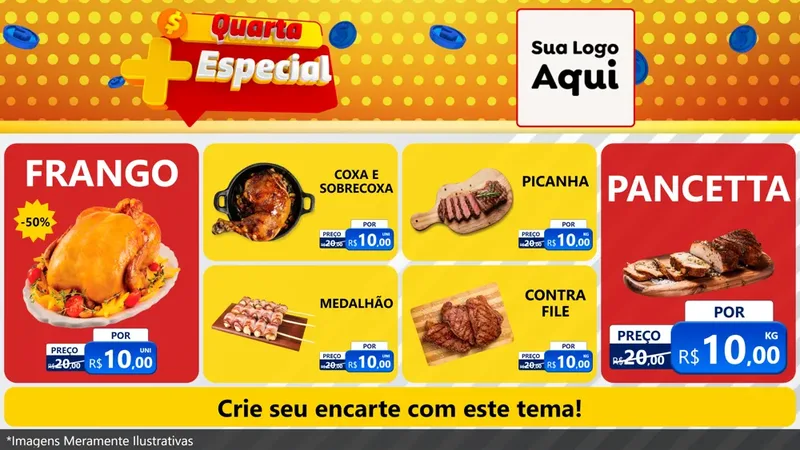 Modelo de TV para TV Horizontal com o tema Quarta Mais Especial para Assados