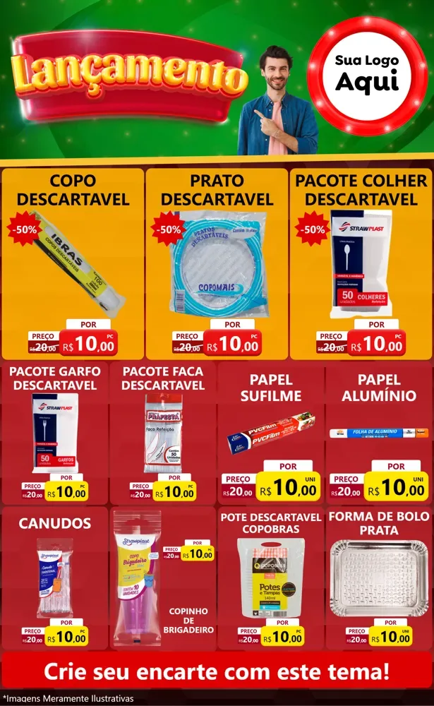 Modelo de Encarte para Encarte Grande com o tema Lançamento para Embalagens