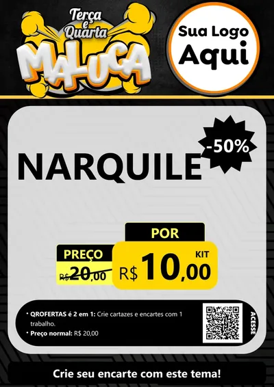 Modelo de Cartaz para Cartaz A4 Vertical com o tema Terça e Quarta Maluca para Tabacaria