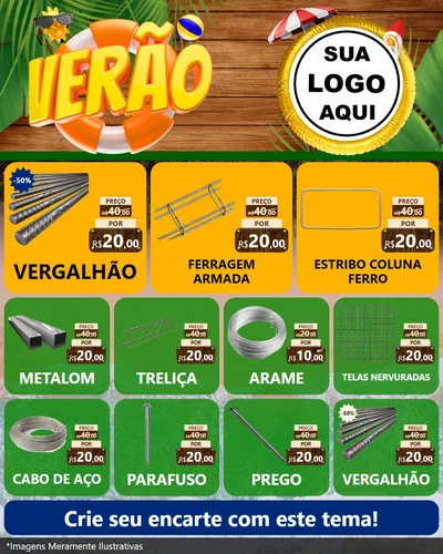 Modelo de Rede Social para Feed Instagram com o tema Verão para Ferragens