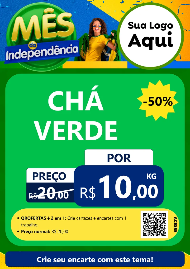 Modelo de Cartaz para Cartaz A4 Vertical com o tema Mês da Independência para Produtos Naturais