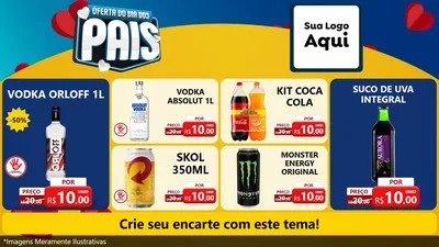 Modelo de TV para TV Horizontal com o tema Oferta Do Dia Dos Pais para Distribuidora de bebidas