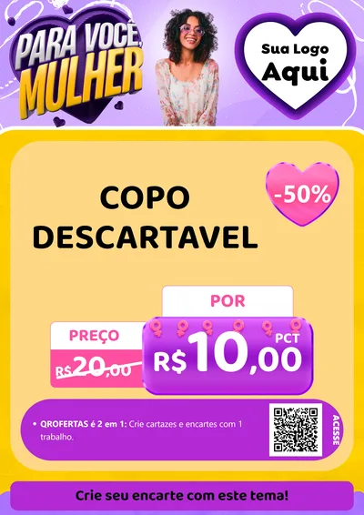 Modelo de Cartaz para Cartaz A4 Vertical com o tema Para Você, Mulher para Embalagens