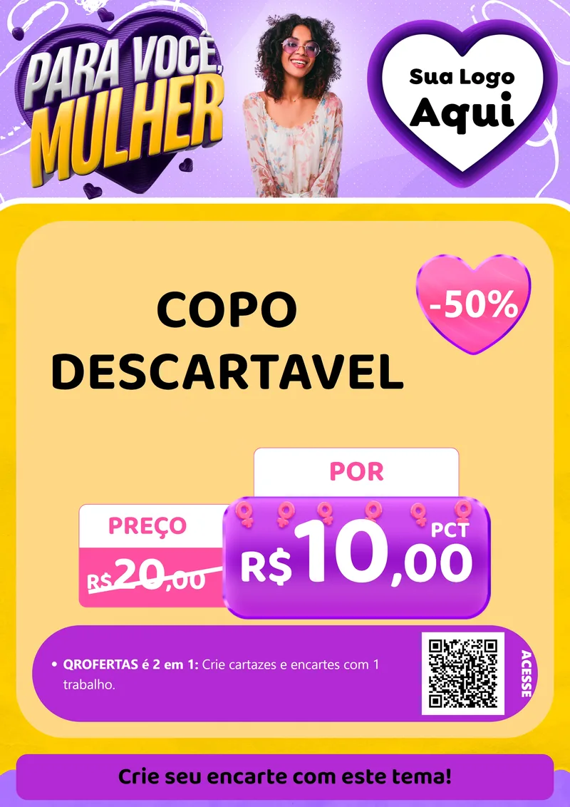 Modelo de Cartaz para Cartaz A4 Vertical com o tema Para Você, Mulher para Embalagens